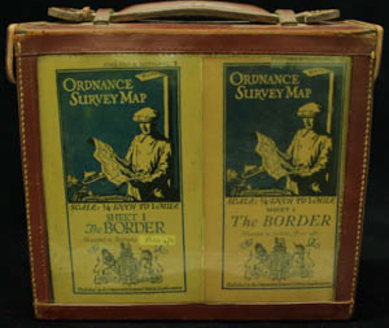 vintage map case and maps