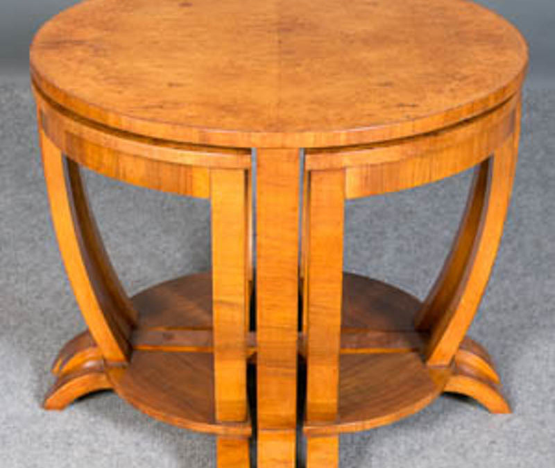 art deco nest walnut tables