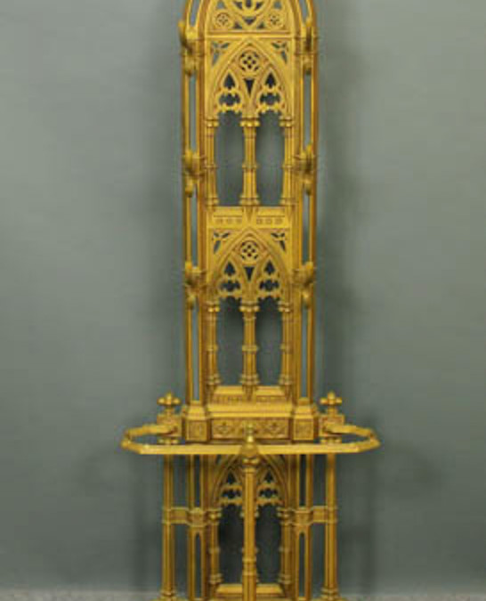 Victorian gothic cast iron hallstand
