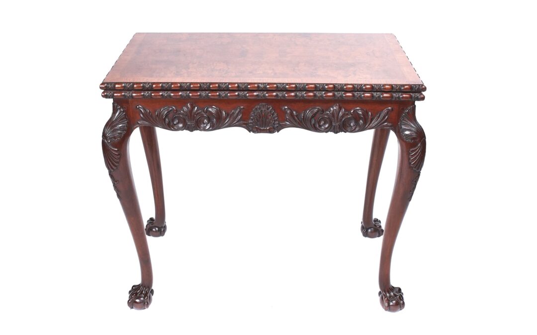 Fine Walnut Georgian Revival Irish Card Table