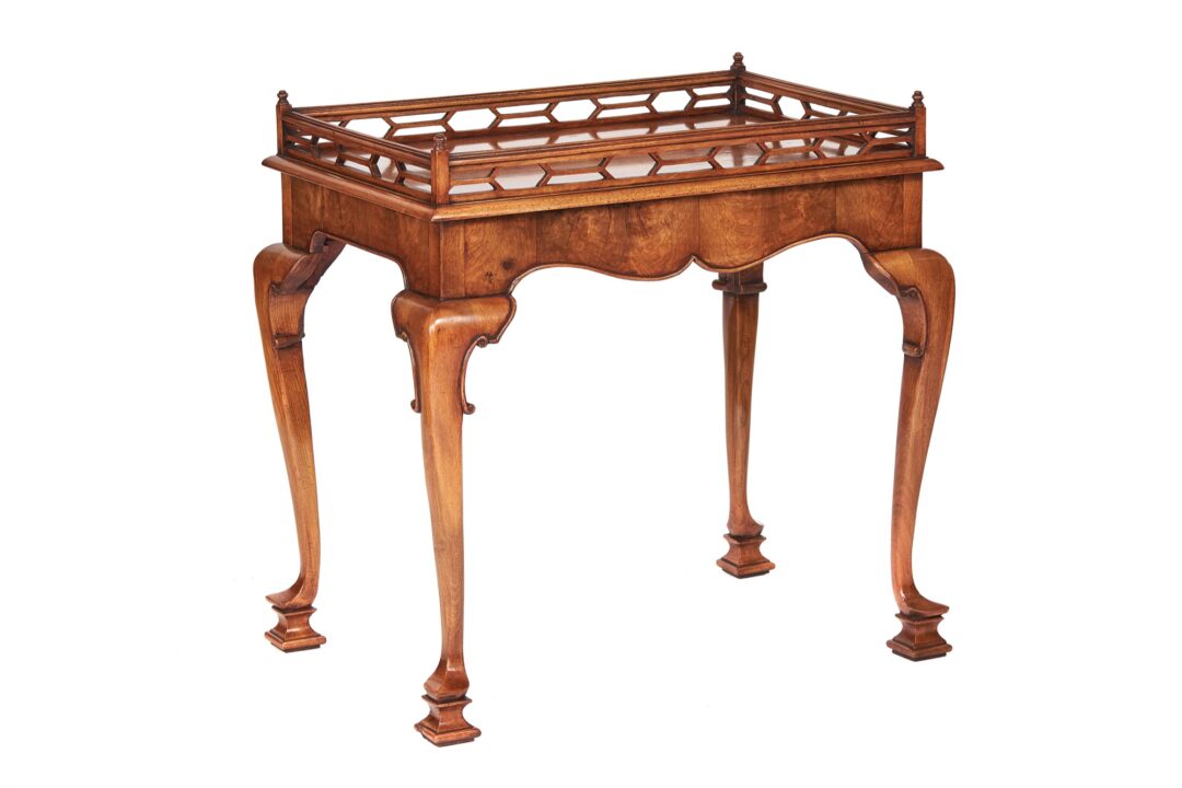 Geo Revival Walnut Silver Table 1930s
