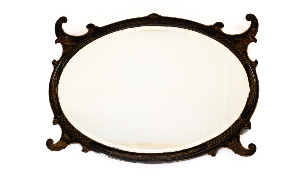 Chinoiserie Decorated Wall Mirror 1930s