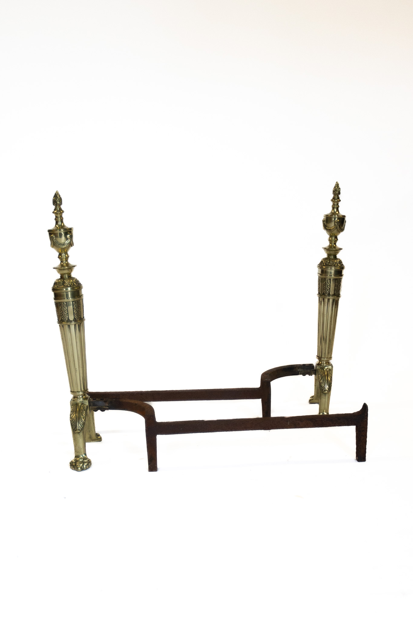 Pair Regency Brass & iron Fire Dogs / Andirons - Image 2