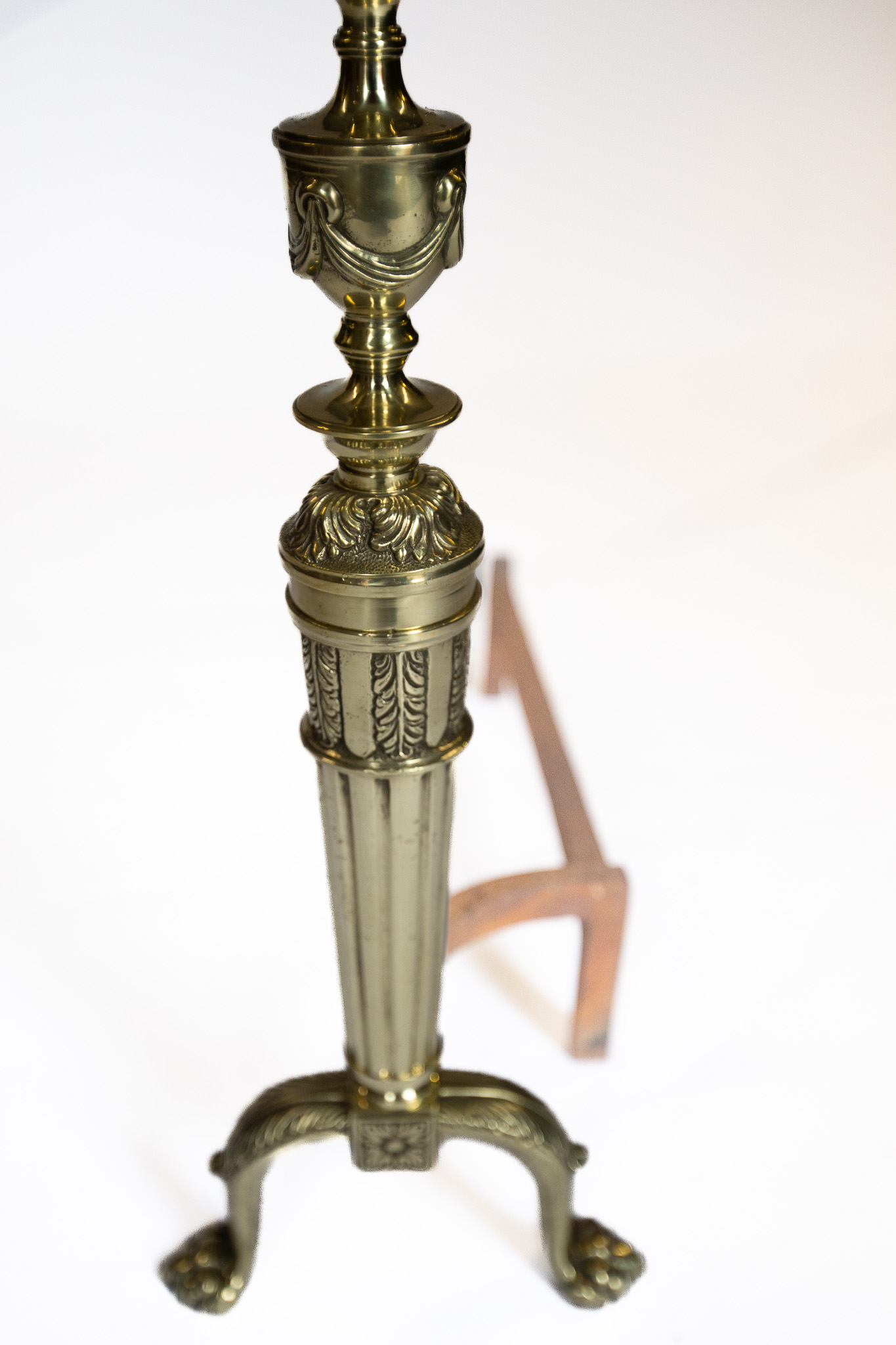 Pair Regency Brass & iron Fire Dogs / Andirons - Image 4