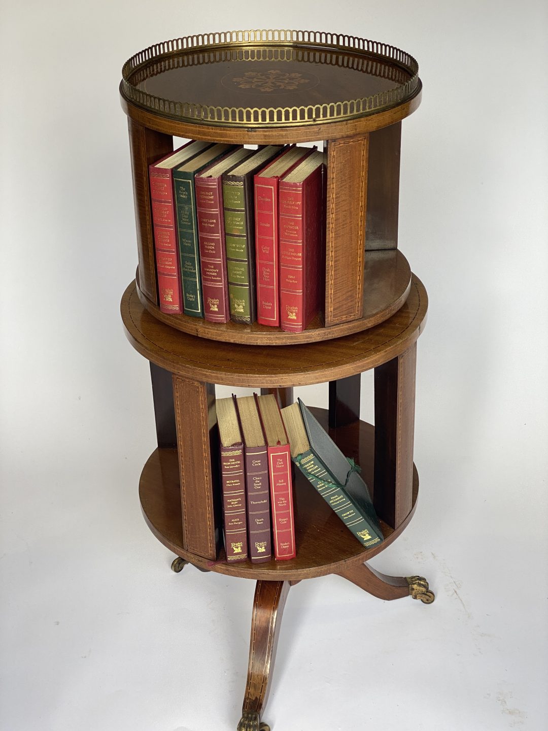 Mahogany Inlaid Double Revolving bookcase circa 1900