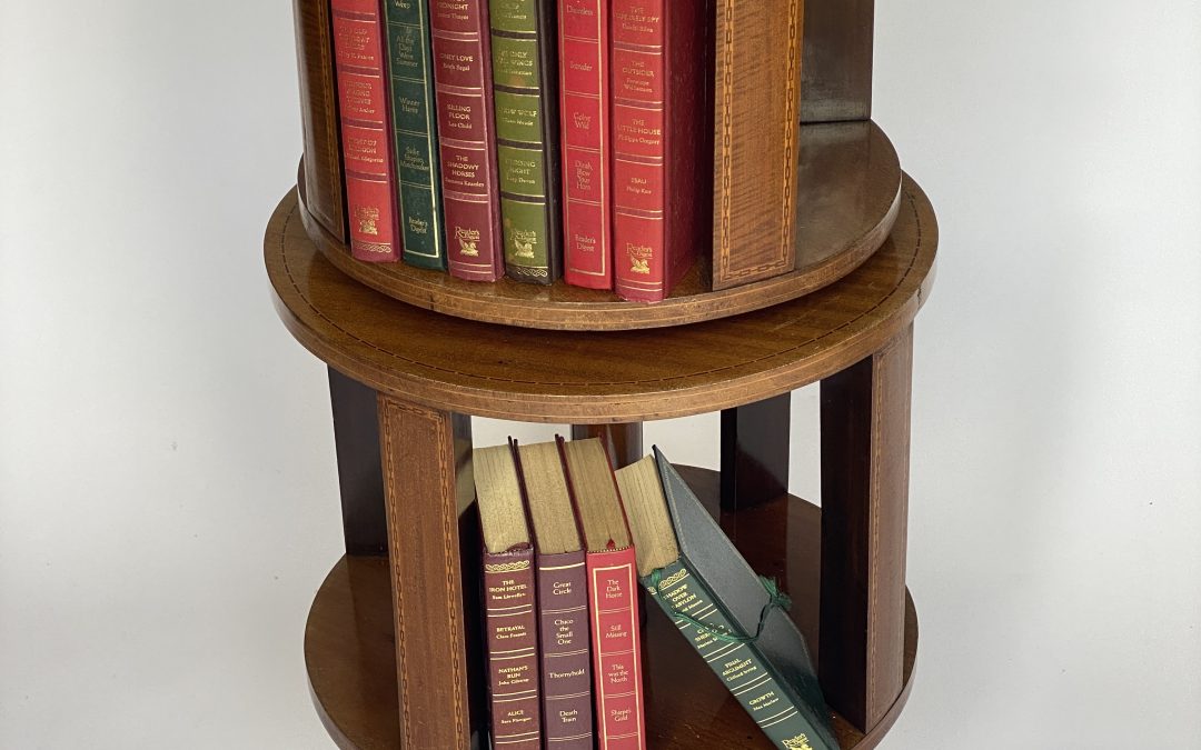 Mahogany Inlaid Double Revolving bookcase circa 1900