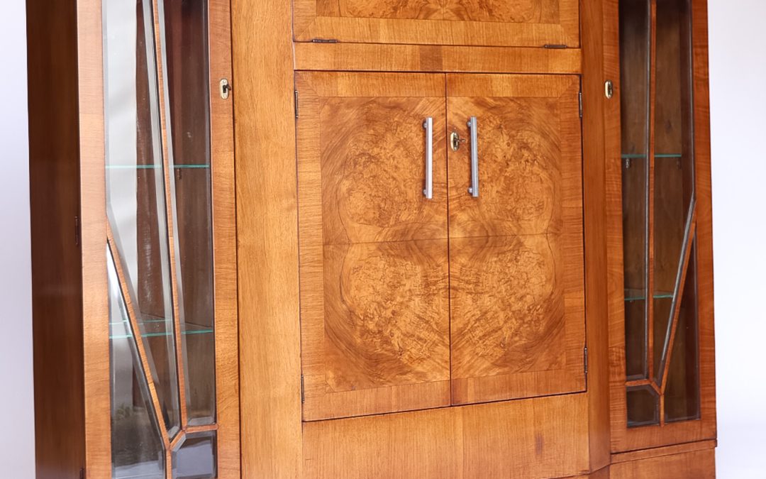 Art Deco Walnut Cocktail Cabinet 1930s