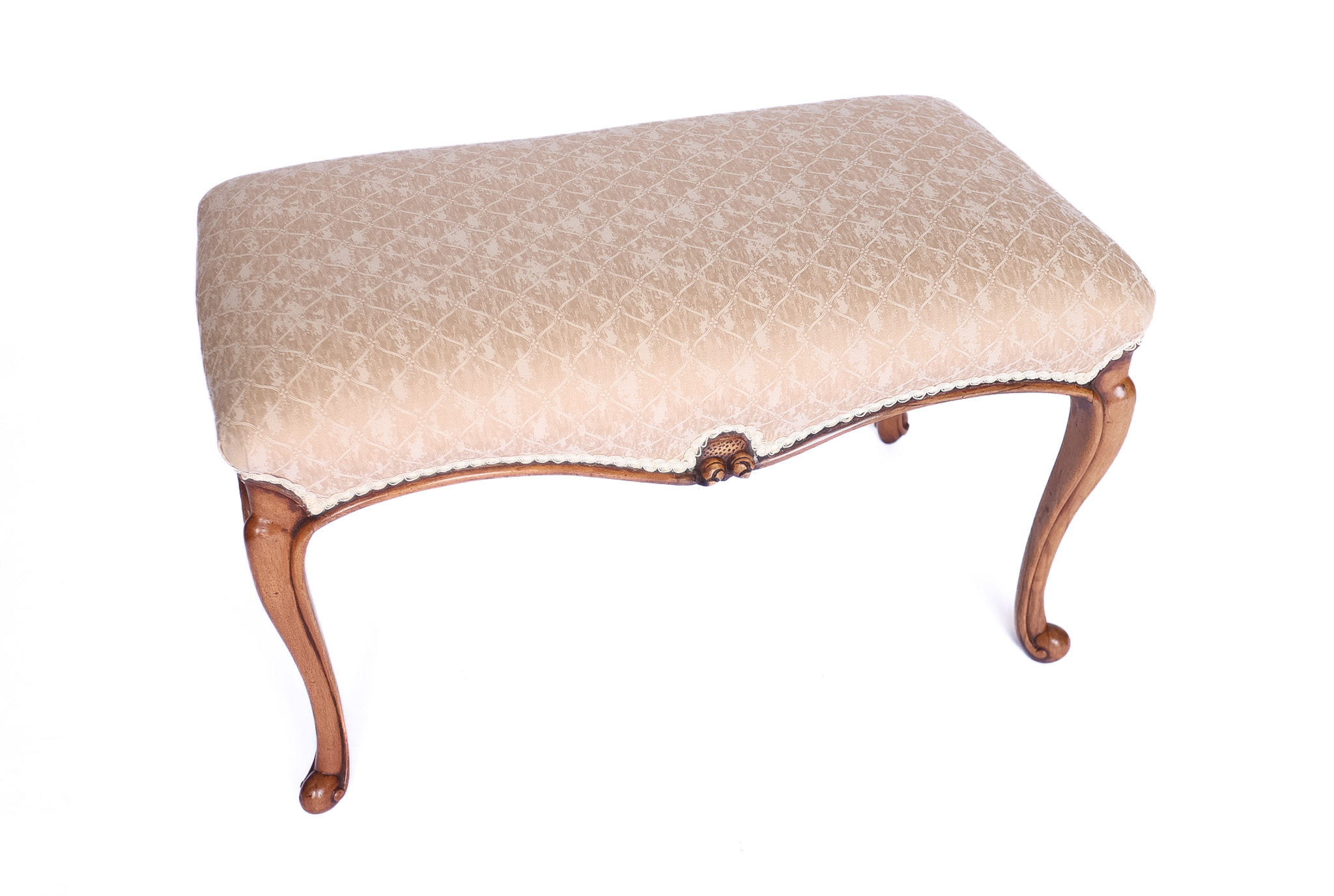Victorian Walnut & carved stool / window seat
