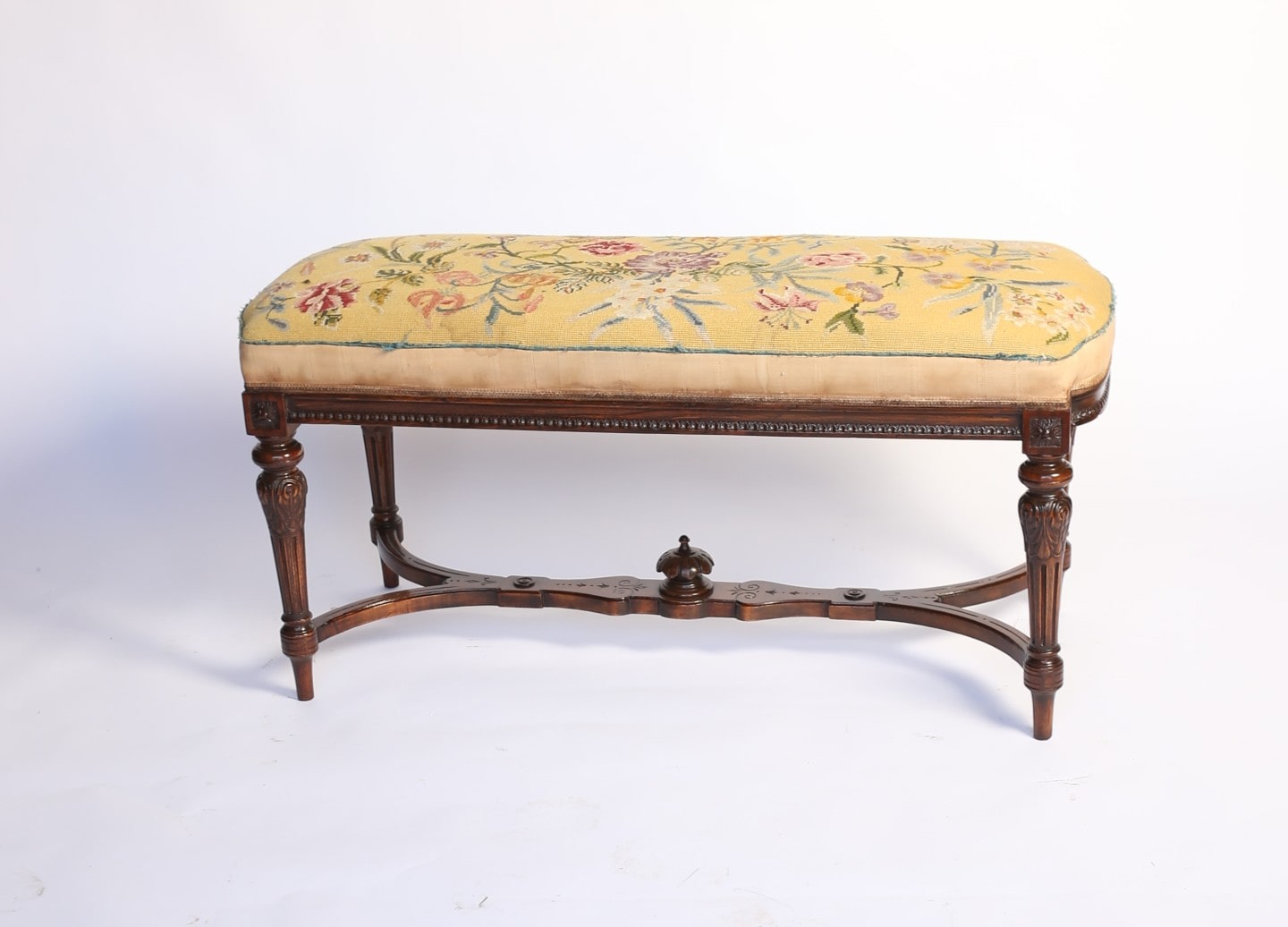 Victorian Carved Walnut stool / Window seat - Image 3
