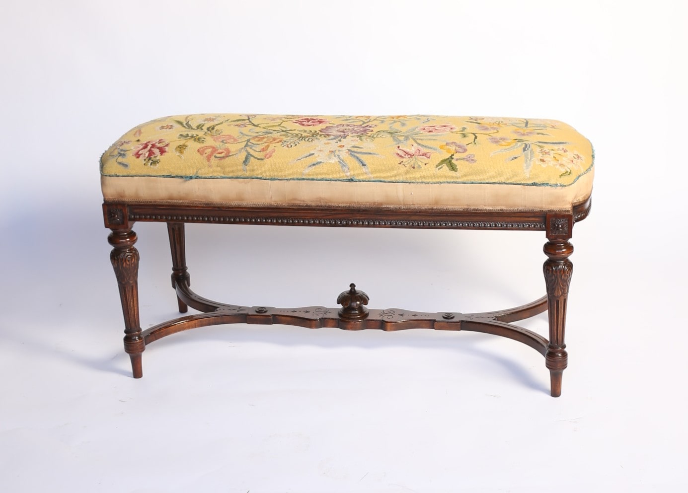 Victorian Carved Walnut stool / Window seat - Image 4