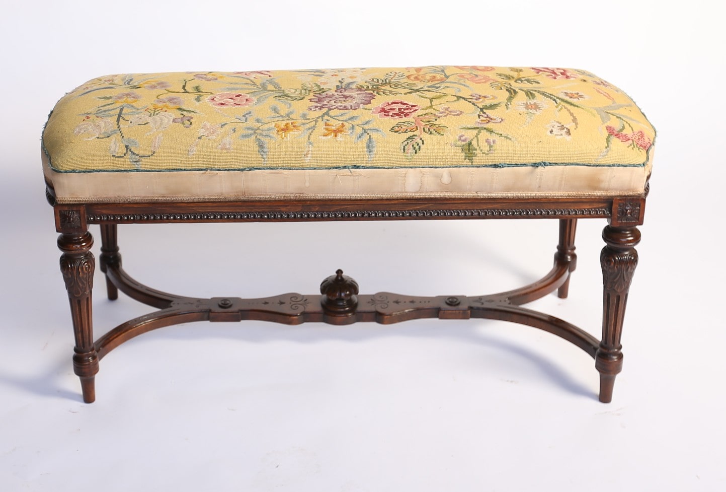 Victorian Carved Walnut stool / Window seat - Image 6