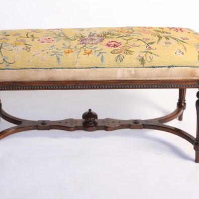 Victorian Carved Walnut stool / Window seat