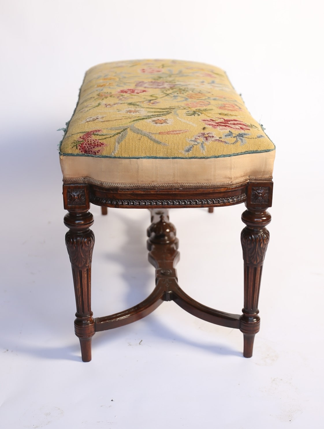 Victorian Carved Walnut stool / Window seat - Image 7