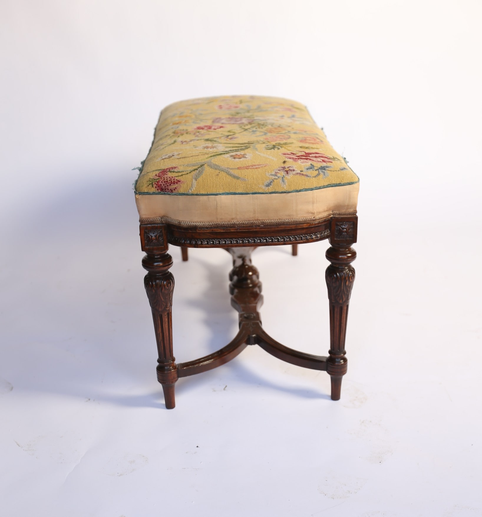Victorian Carved Walnut stool / Window seat - Image 8