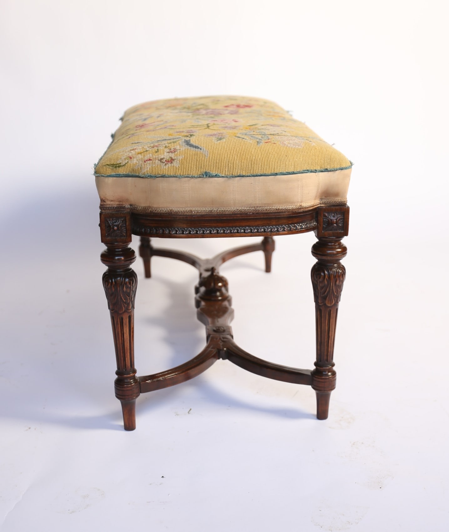 Victorian Carved Walnut stool / Window seat - Image 9