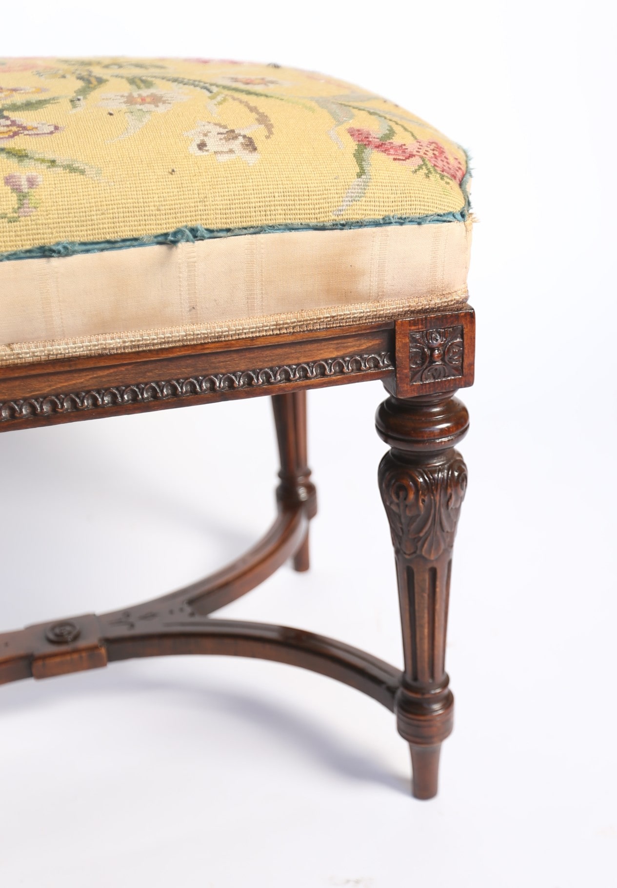 Victorian Carved Walnut stool / Window seat - Image 13