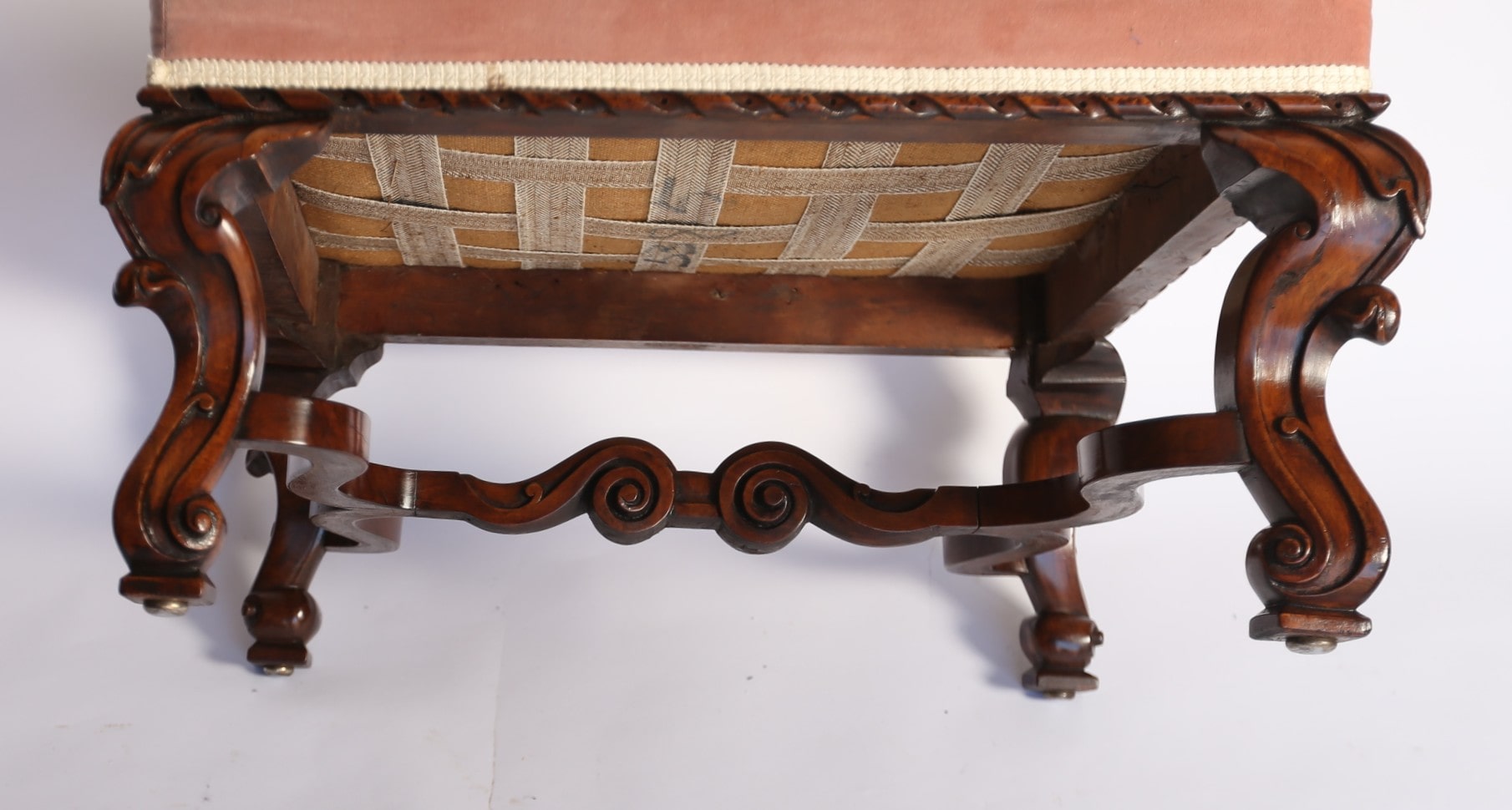 Victorian large Walnut & Carved Stool - Image 9