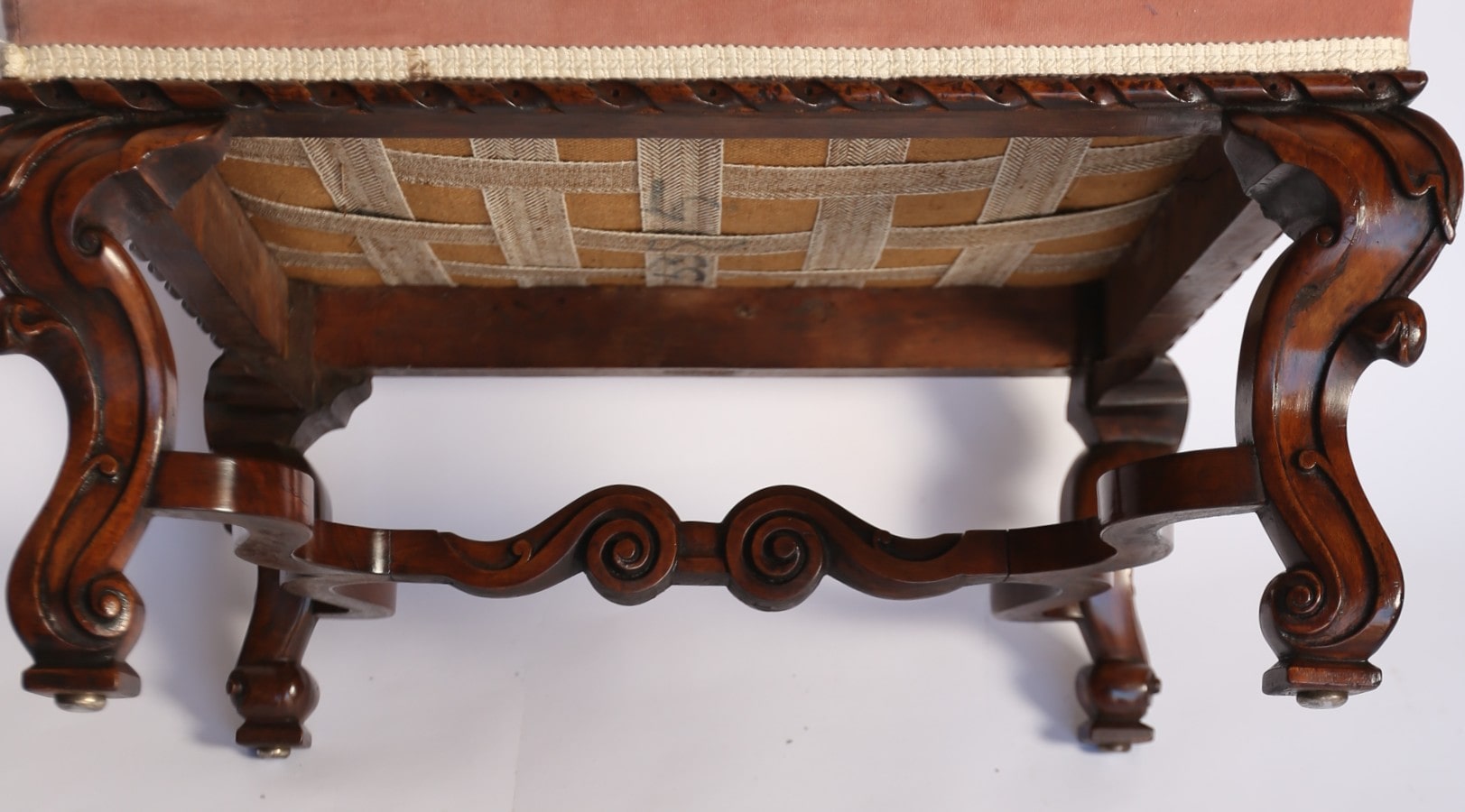 Victorian large Walnut & Carved Stool - Image 10