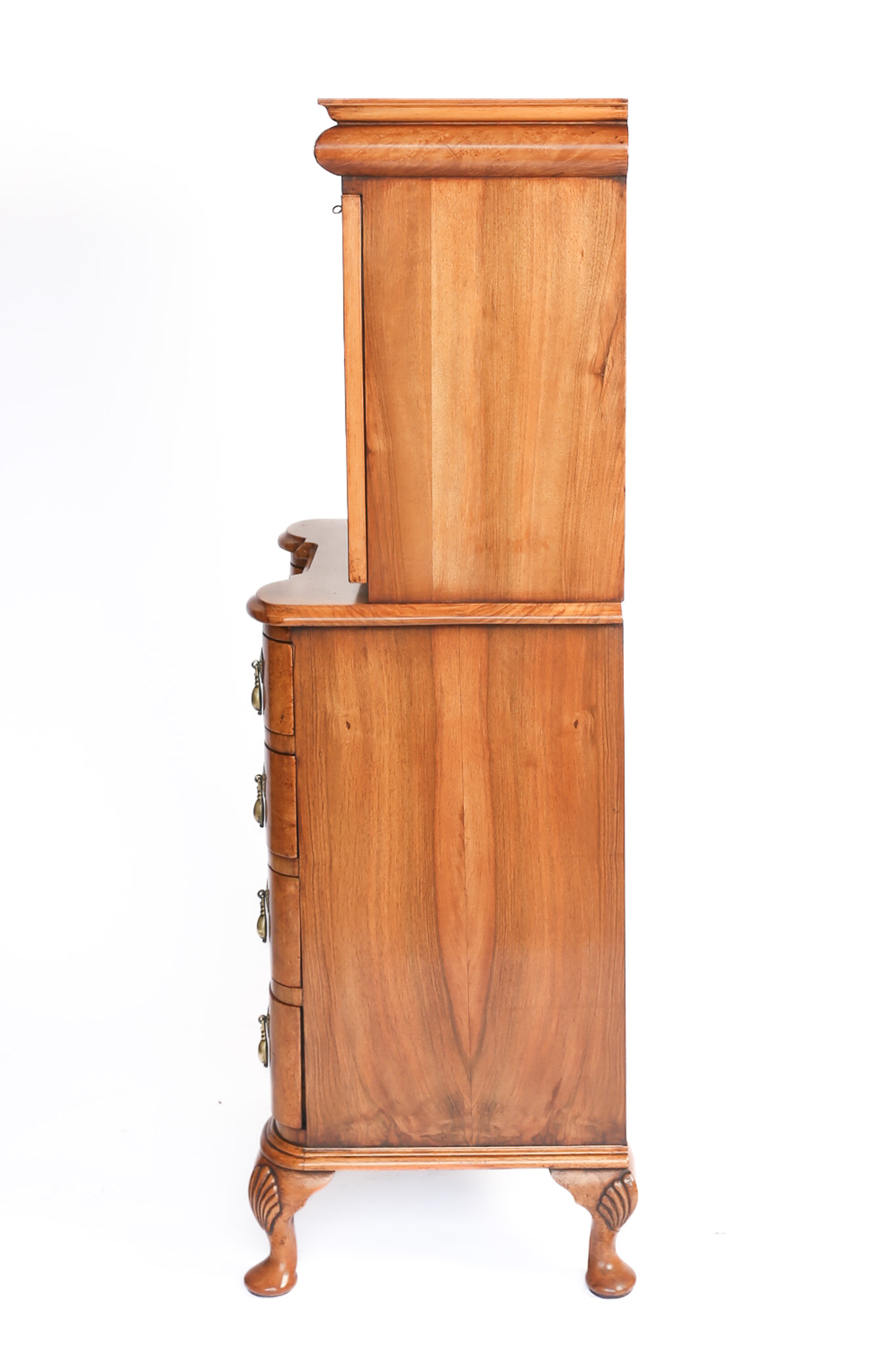 Queen Anne Style small Burr Walnut Escritoire, - Image 5
