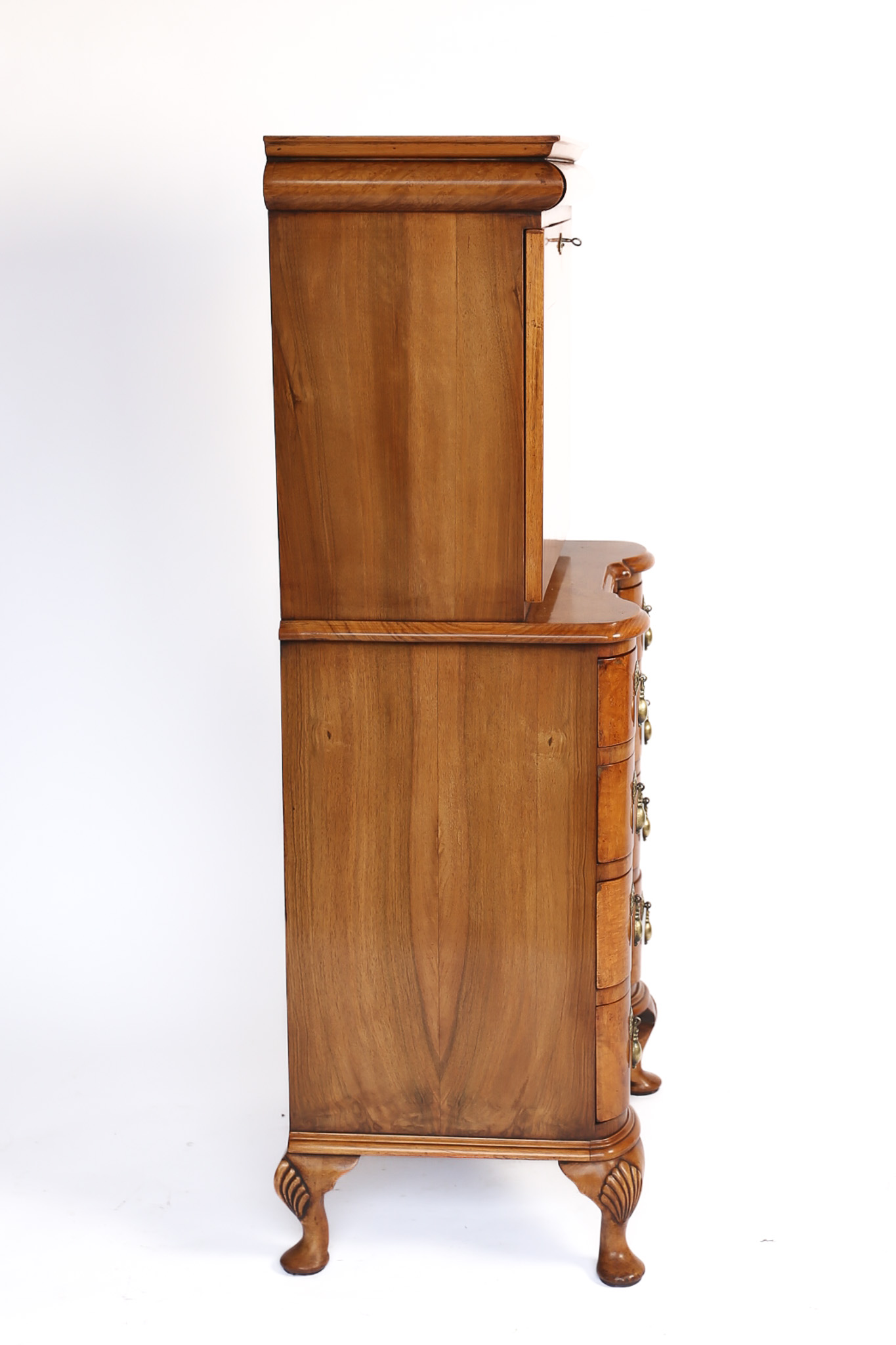 Queen Anne Style small Burr Walnut Escritoire, - Image 7