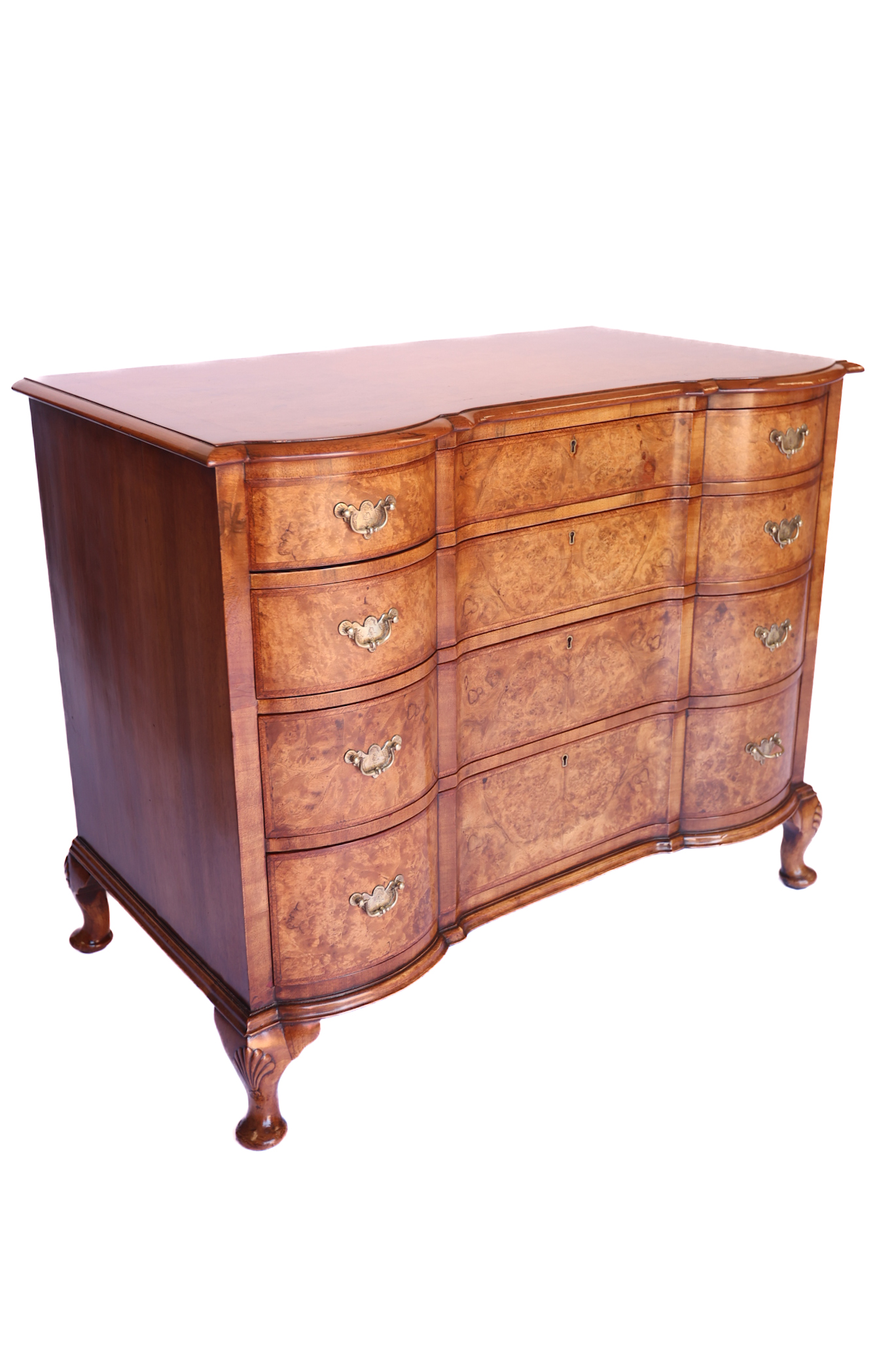 Fine Queen Anne Revival 4 drawer Chest 1920s