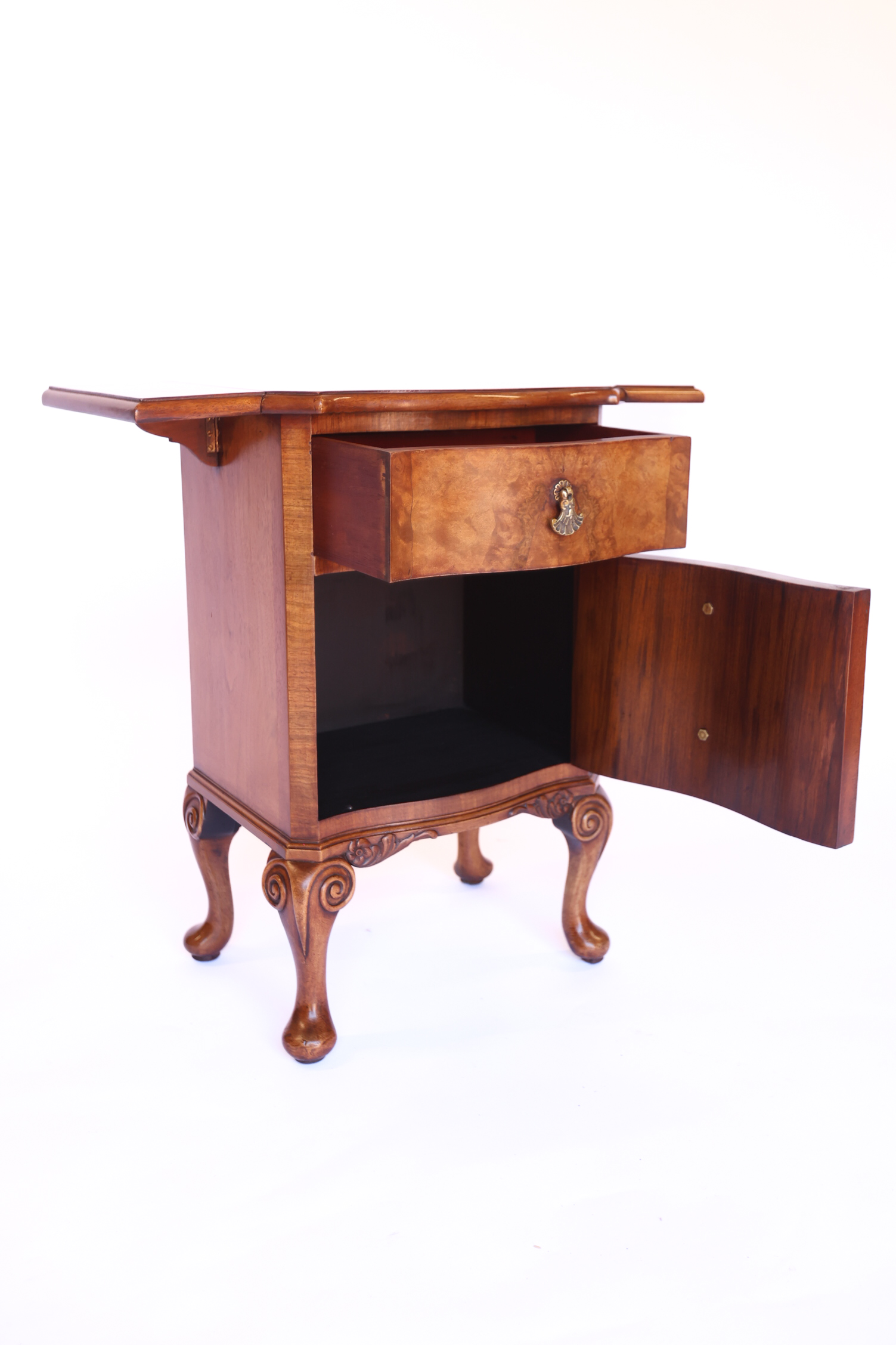 Small Walnut drop leaf cupboard /Single Drawer 1930s - Image 7