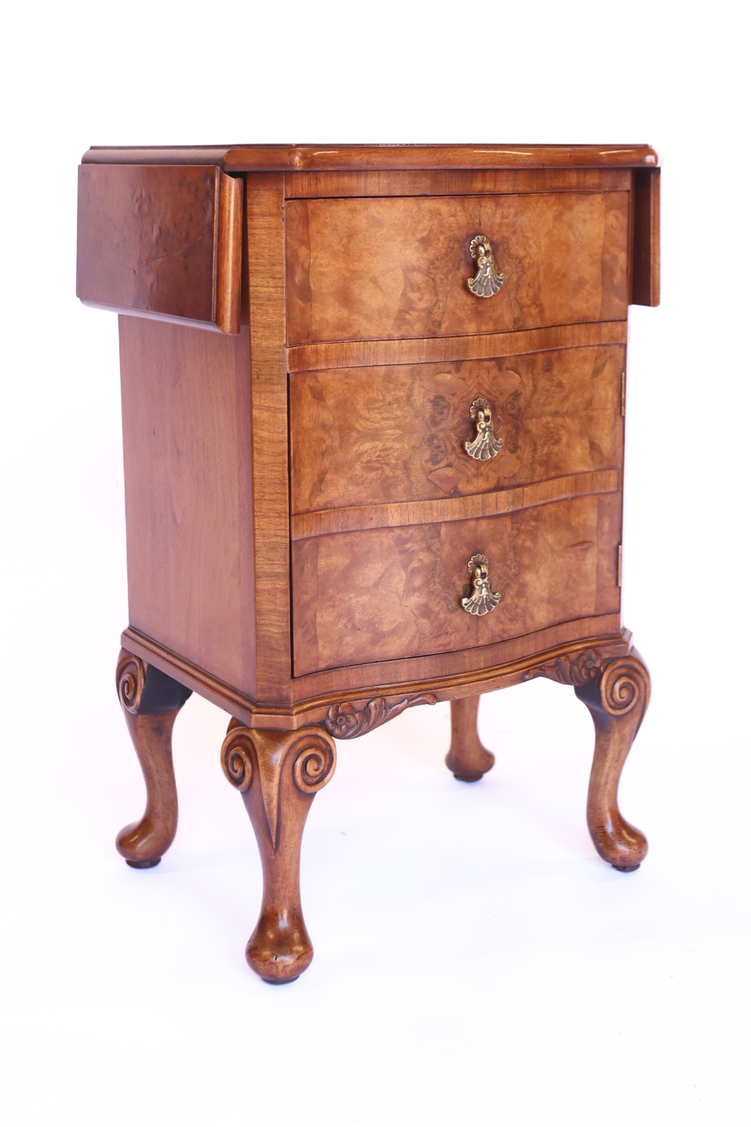 Small Walnut drop leaf cupboard /Single Drawer 1930s
