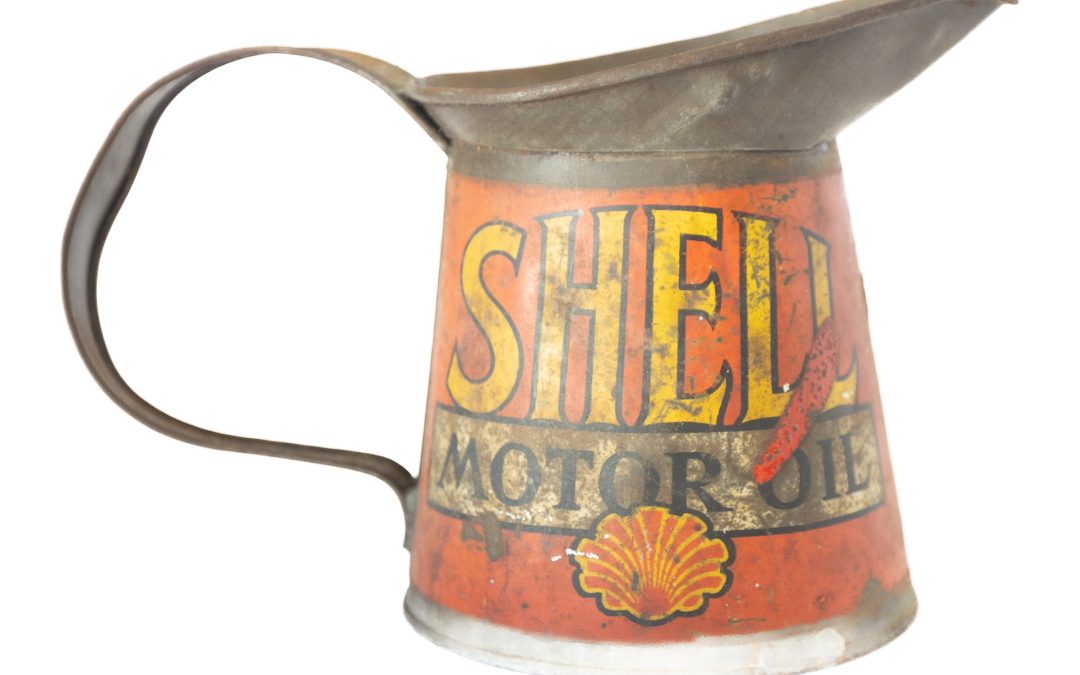 1920s Shell Motor oil Pourer can