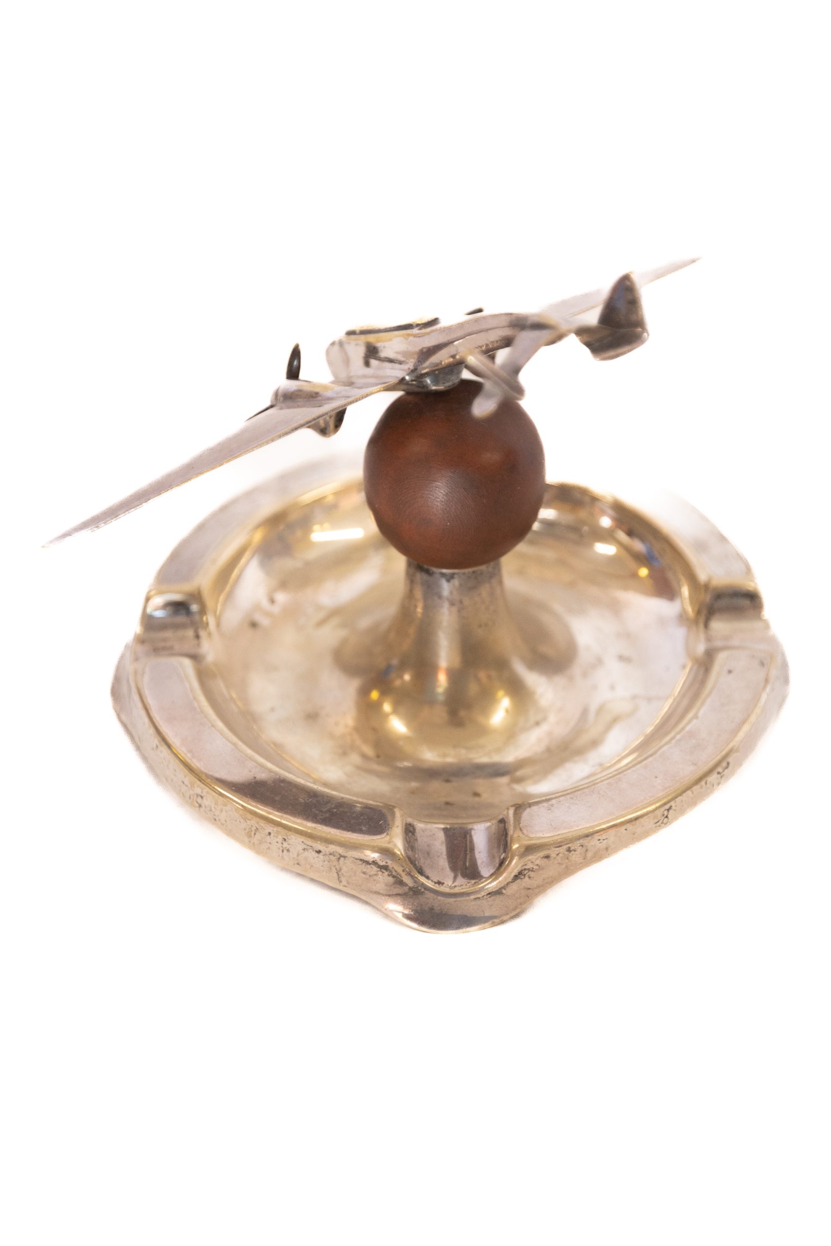 Vintage Silver Plated Aeroplane Ashtray, 1930s William Hutton for Bryant & May - Image 8
