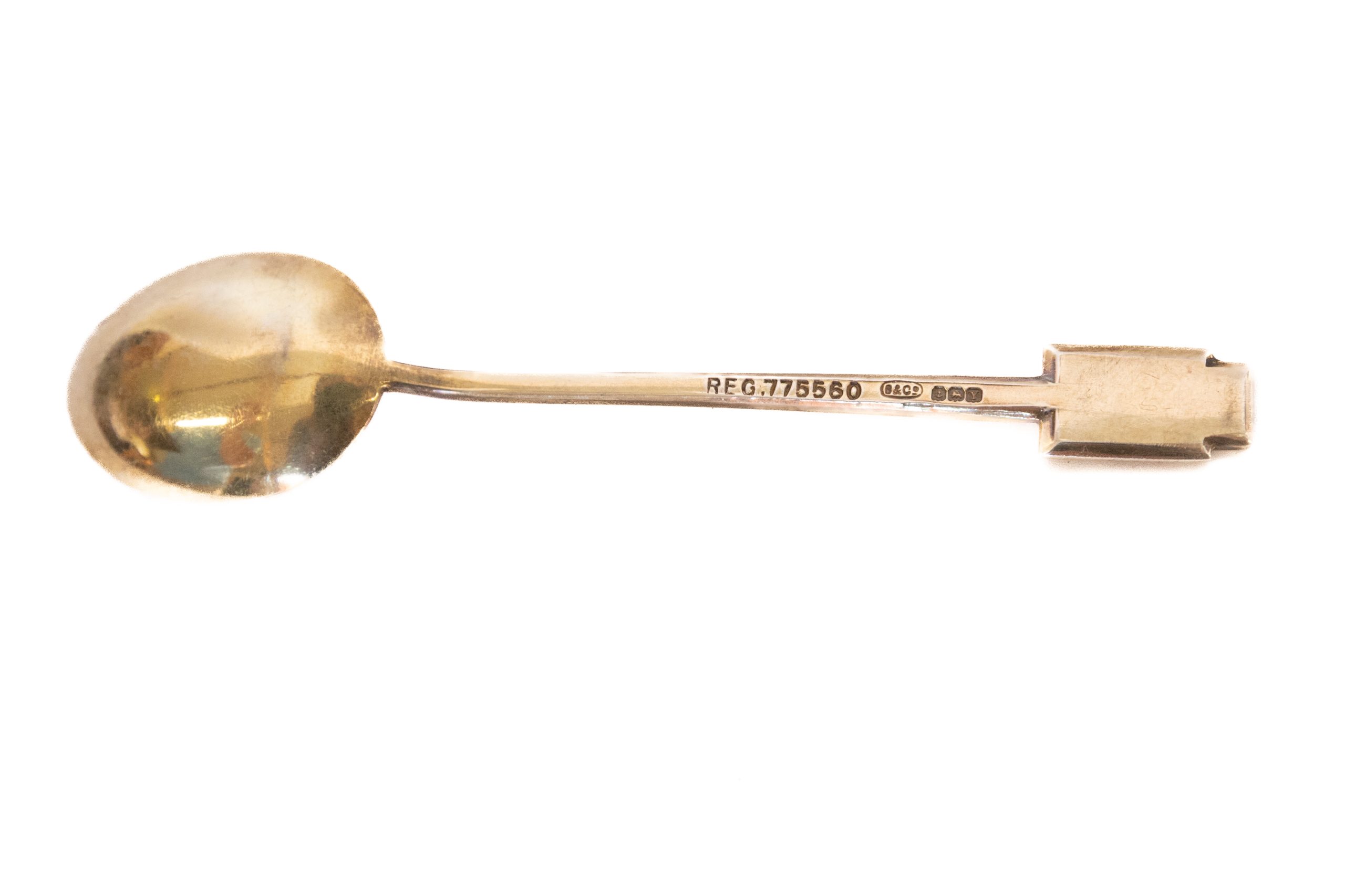 Art Deco Cased set 6 Silver gilt & Enamel Spoons - Image 2