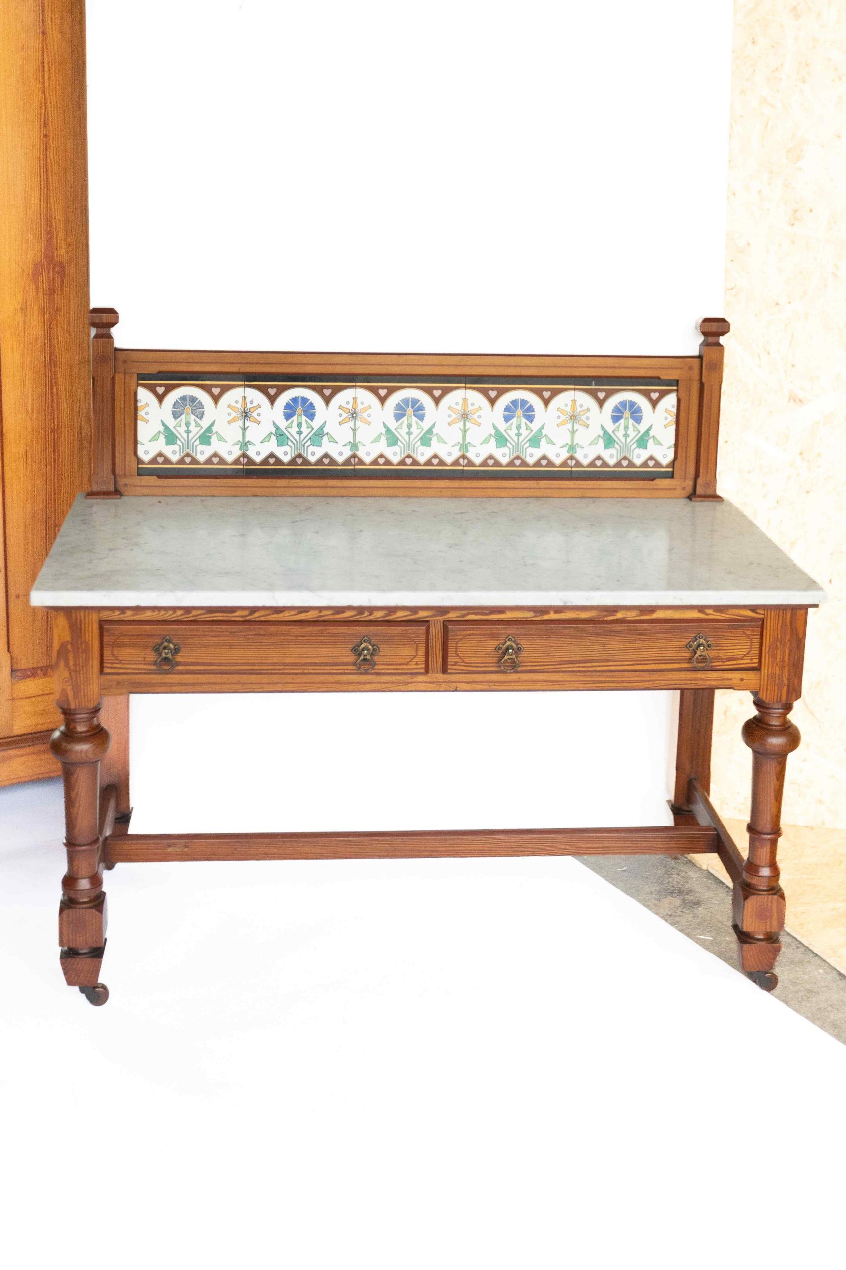 Aesthetic Pitch pine 8pc Bedroom suite painted detail - Image 7