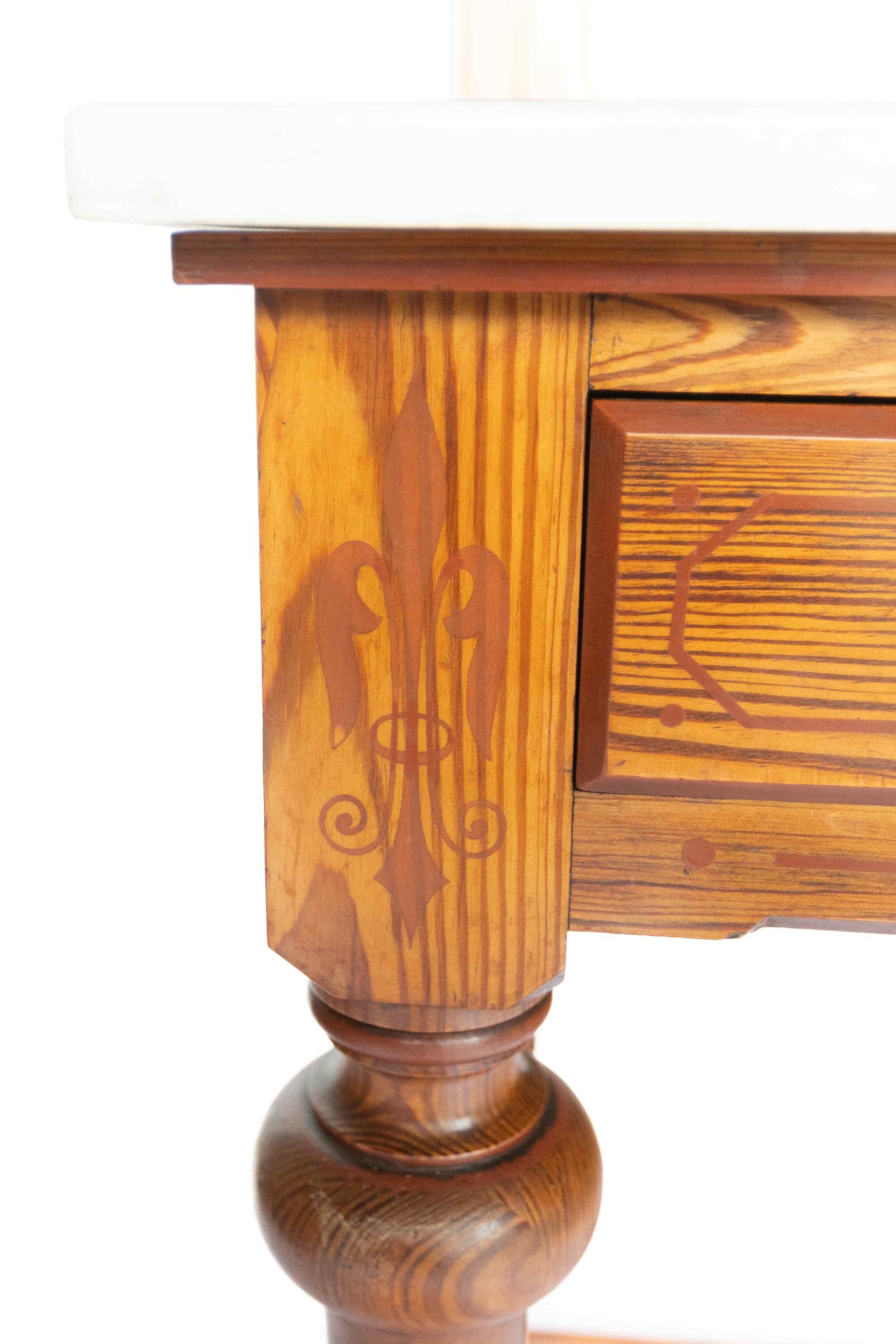 Aesthetic Pitch pine 8pc Bedroom suite painted detail - Image 10