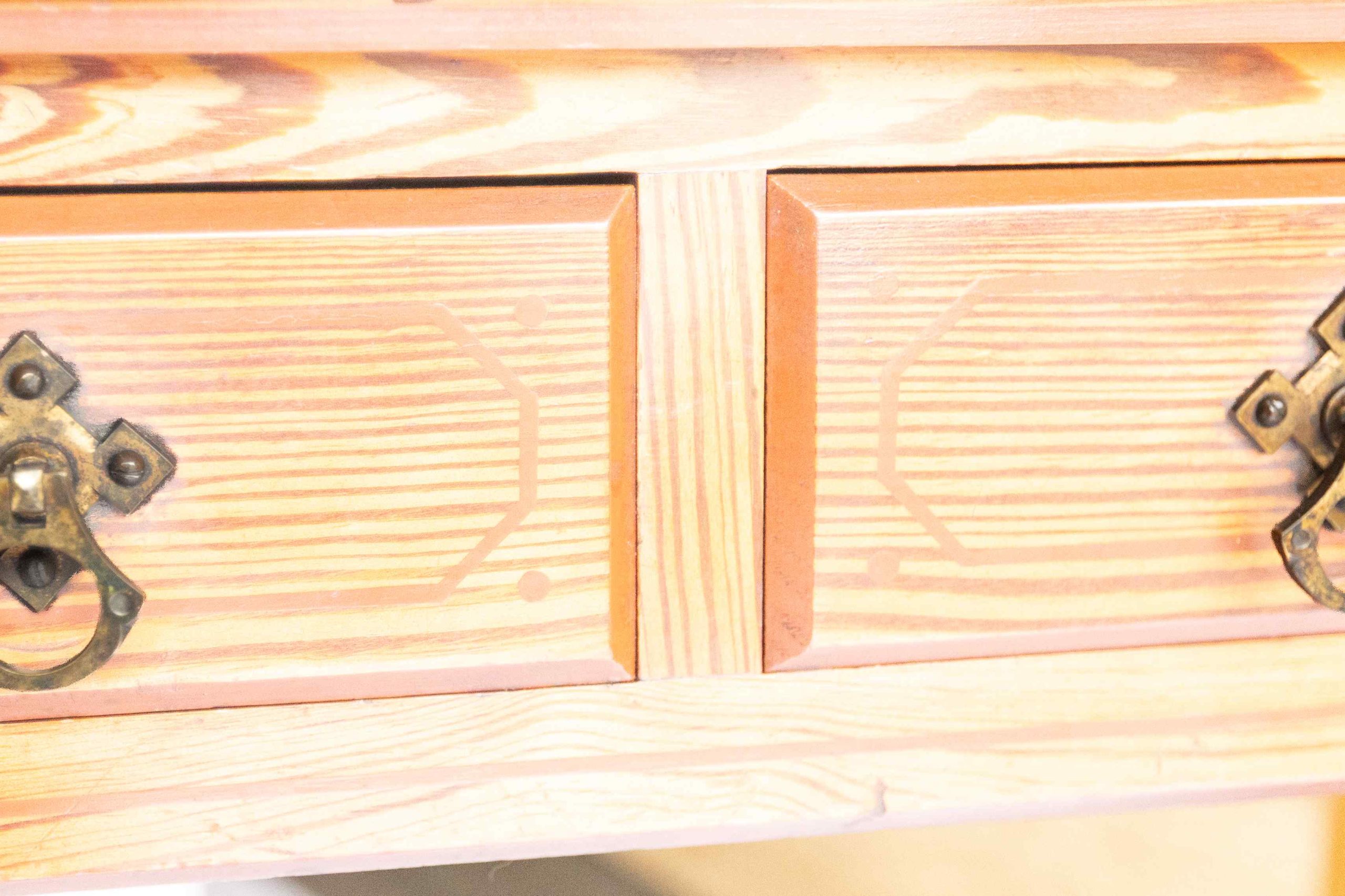 Aesthetic Pitch pine 8pc Bedroom suite painted detail - Image 11