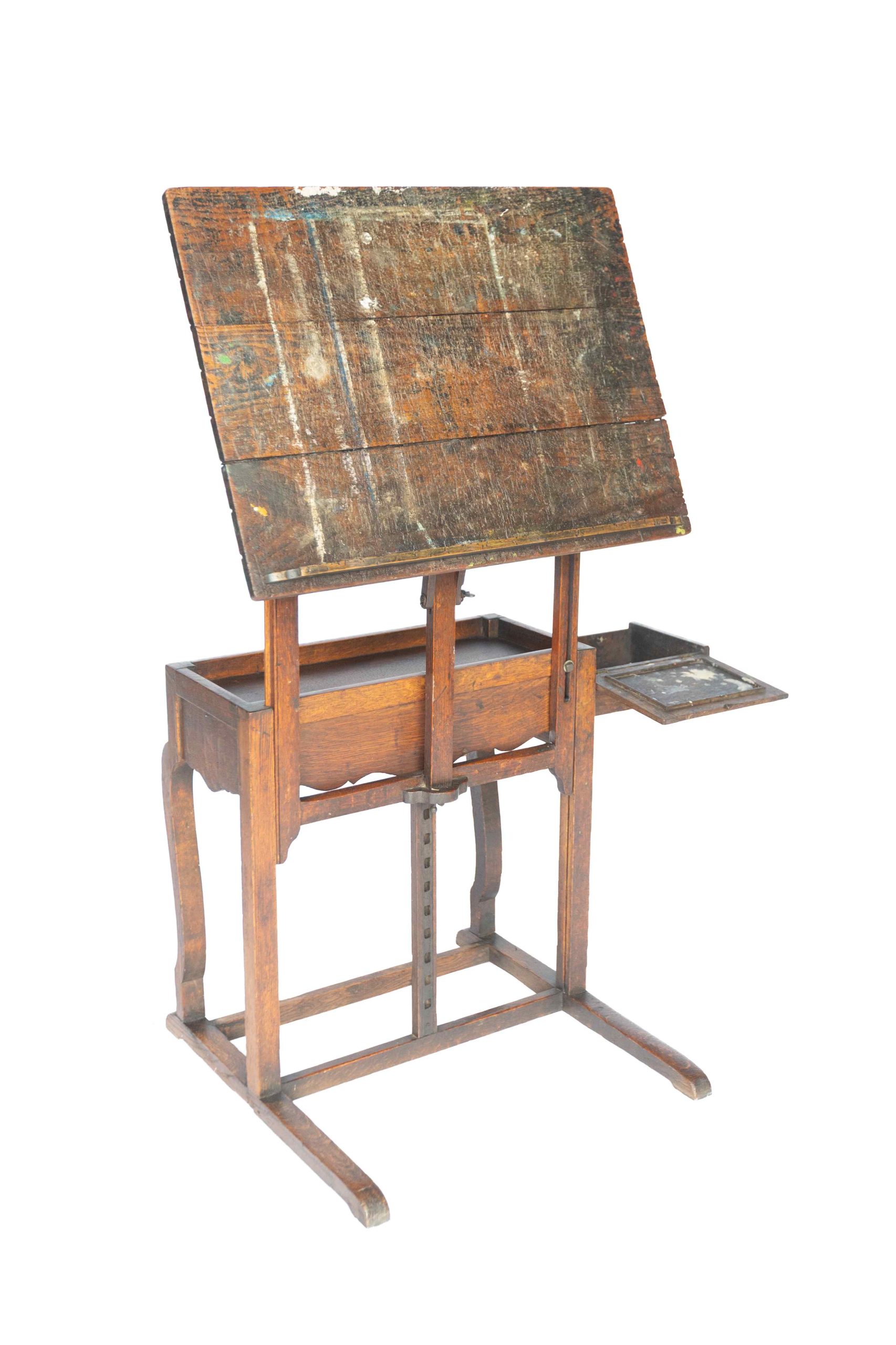 Late Victorian Oak Artist Table /Easel - Image 3