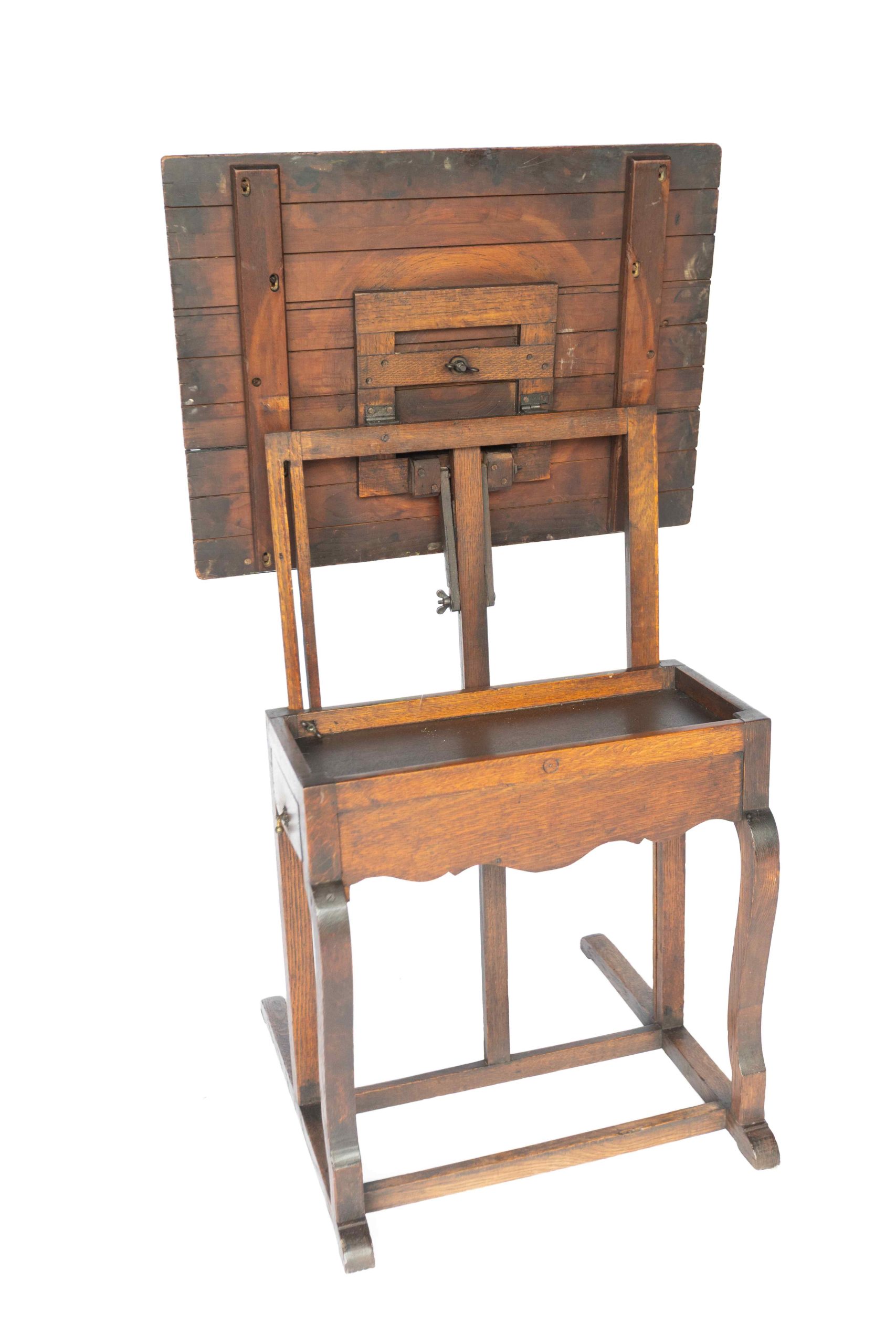 Late Victorian Oak Artist Table /Easel - Image 8