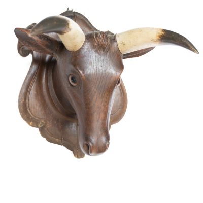 Victorian Oak Carved Cows Head Butchers Shop Trade Sign