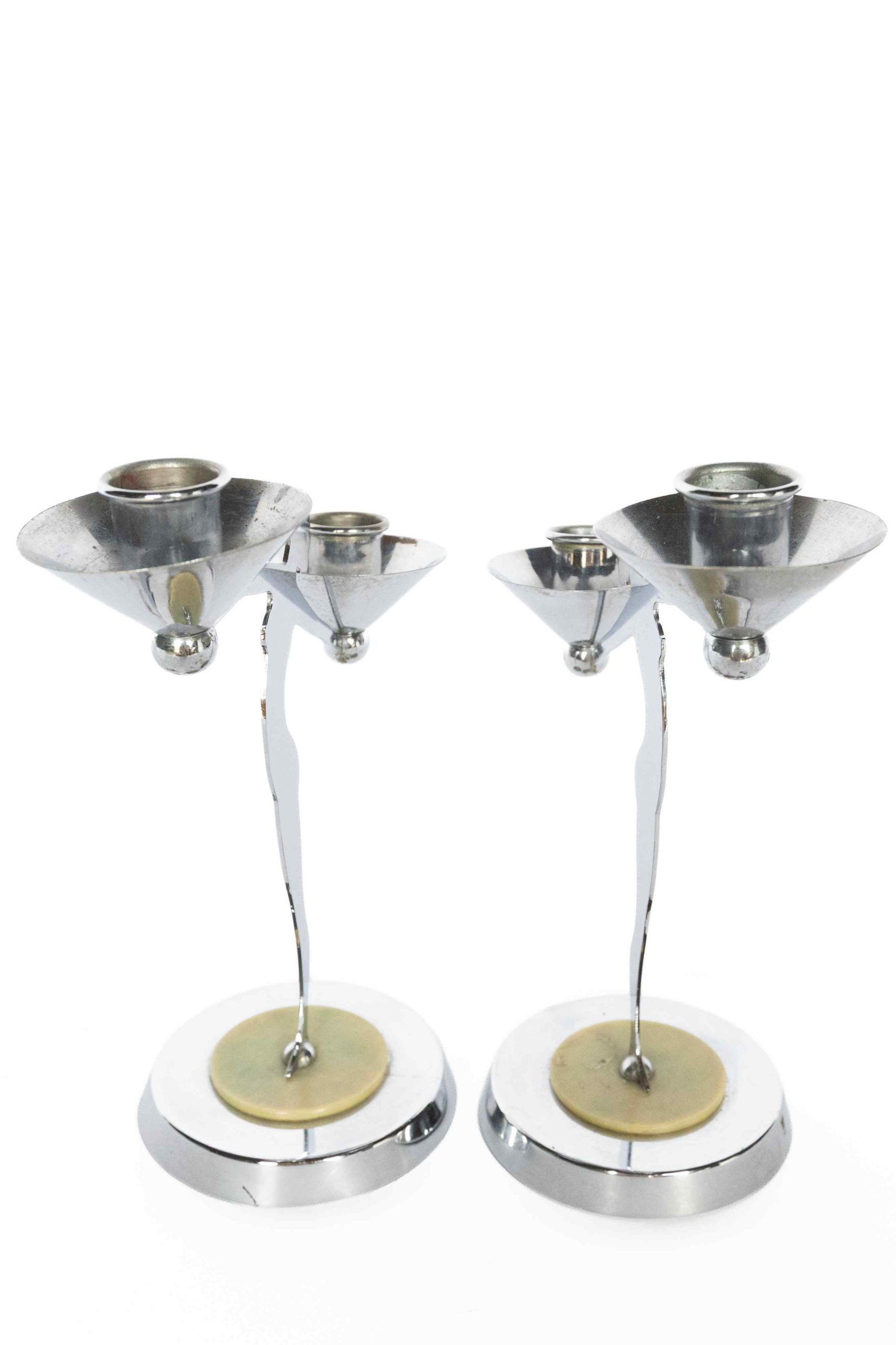 Pair Art Deco Silhouette Lady Candlesticks 1930s - Image 3