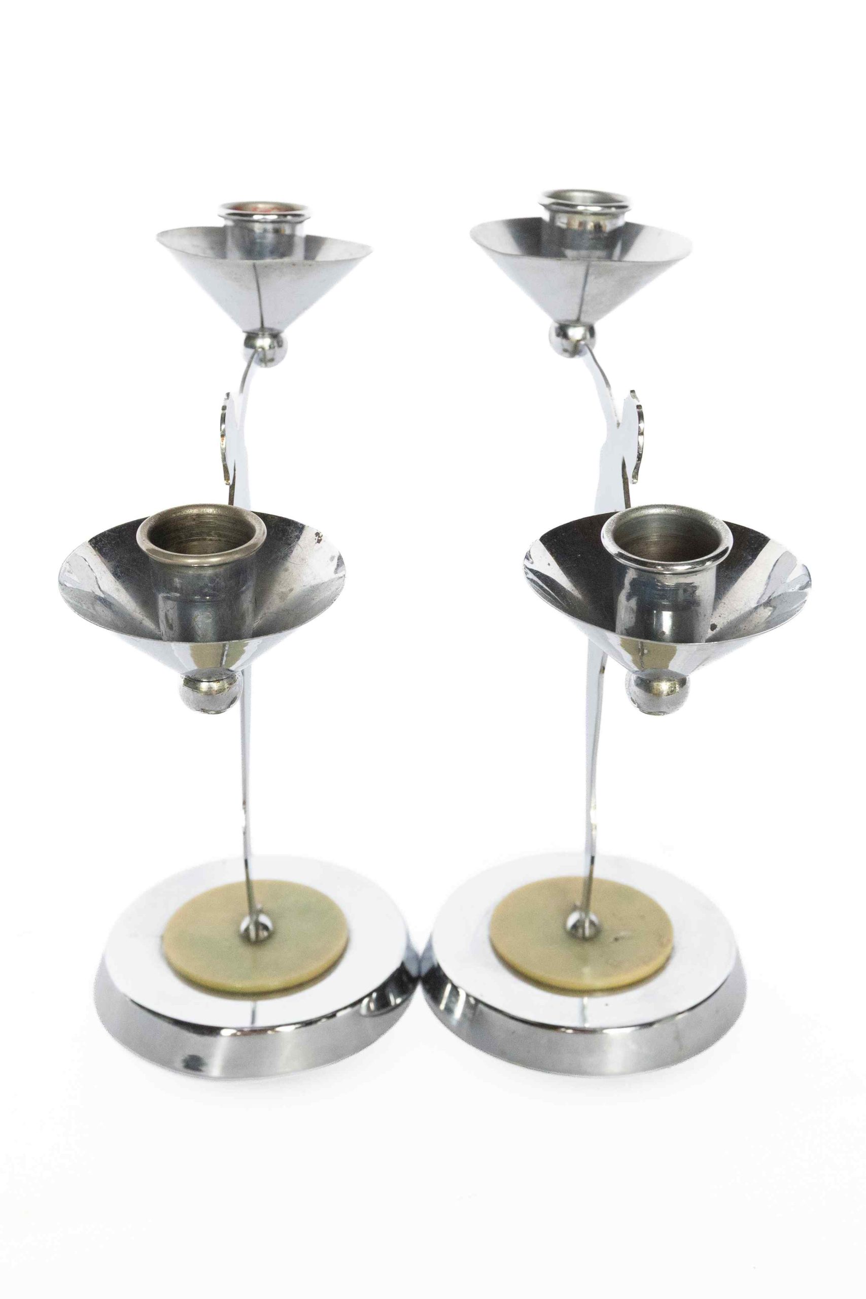 Pair Art Deco Silhouette Lady Candlesticks 1930s - Image 4