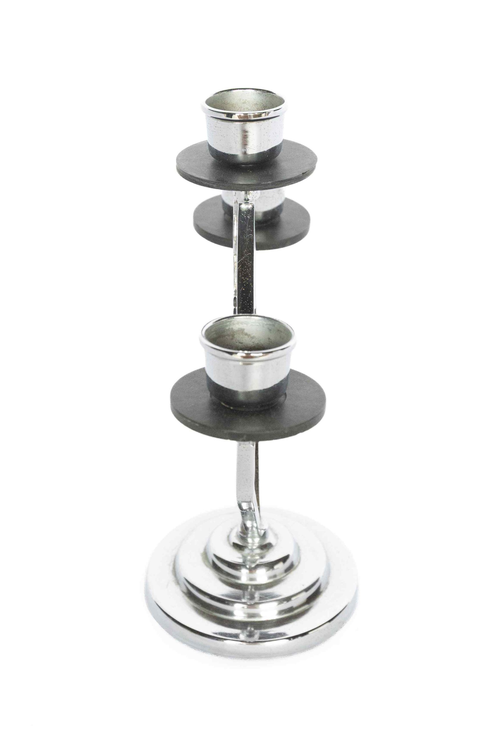 Art Deco Chrome Silhouette Lady Candleabra 1930s - Image 3