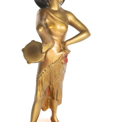 Original Art Deco Spanish Dressed Spelter Lady Figure 1930s