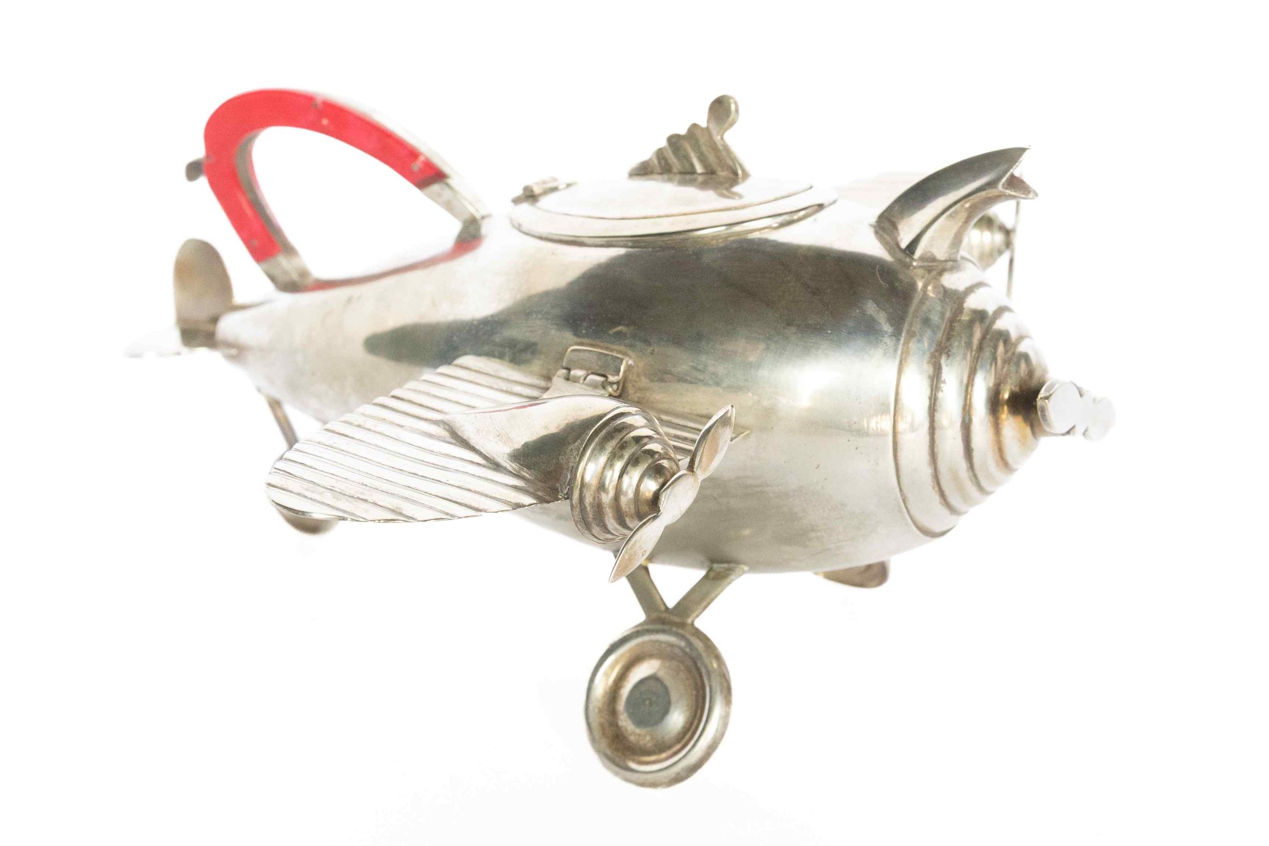 Art Deco Silver plated Aeroplane Teapot 1920s - Image 2