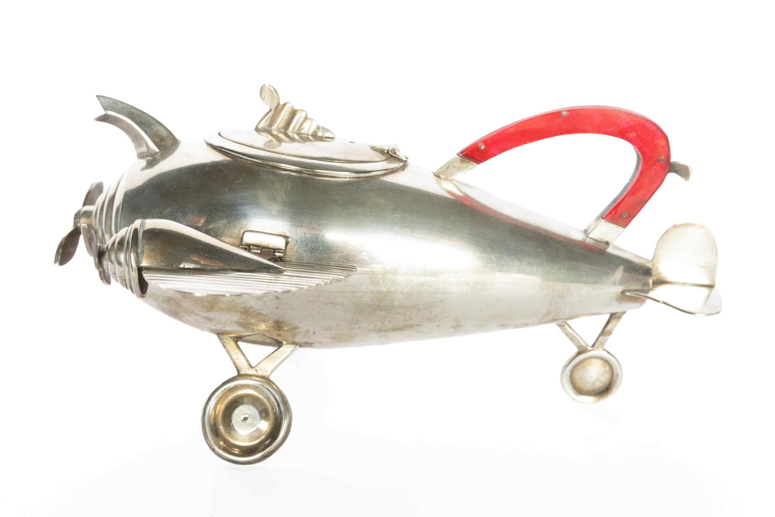 Art Deco Silver plated Aeroplane Teapot 1920s